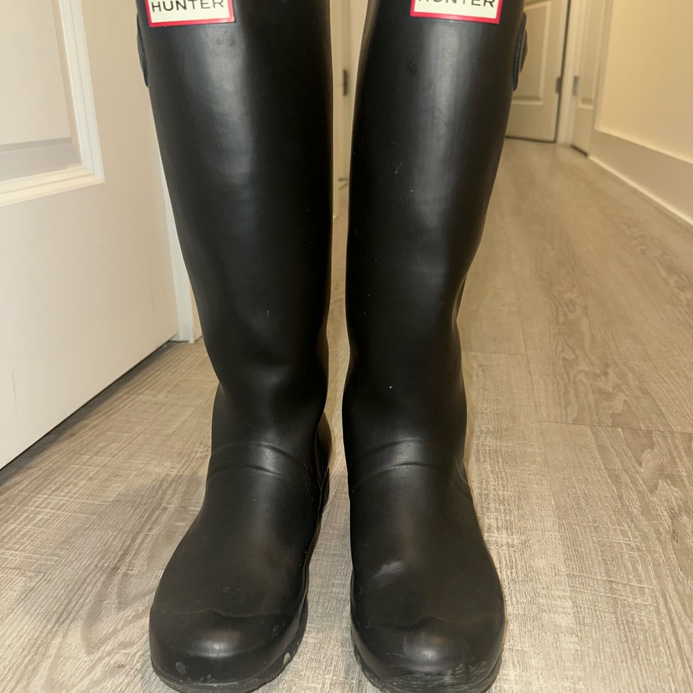 Hunter Black Tall Rain Boots